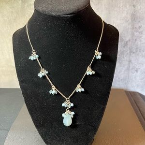 Claire’s Silver Tone Necklace with Blue Stone Clusters